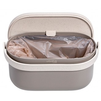Nádoba na bioodpad UrbAlive s rámem a sáčky - taupe + sl. kost s káv. sedlinou