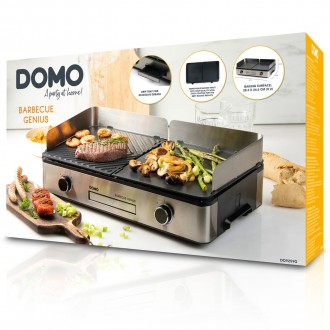 Plochý barbecue gril - nerez - DOMO DO9259G