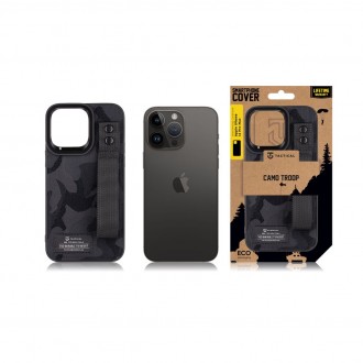 Tactical Camo Troop Drag Strap Kryt pro Apple iPhone 14 Pro Max Black