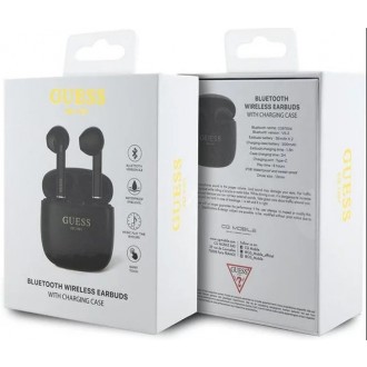 Guess True Wireless Script Logo BT5.3 6H Stereo Earphones Black