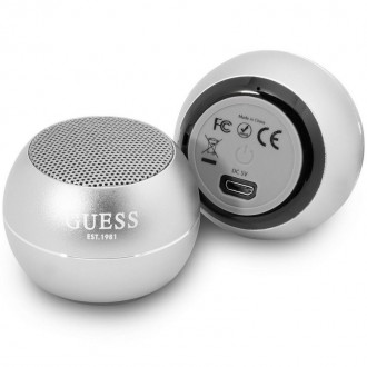 Guess Mini Bluetooth Speaker 3W 4H Silver