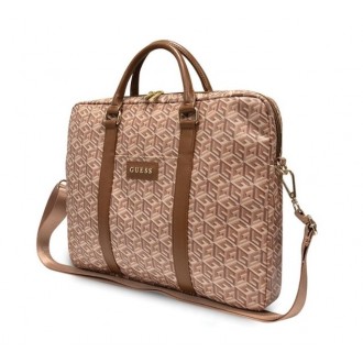 Guess Pouch 16" Brown GCube Stripes