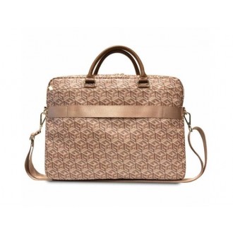 Guess Pouch 16" Brown GCube Stripes
