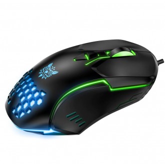DeTech Herní myš Onikuma CW902, optická, 7D, RGB, černá