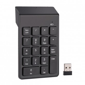 DeTech Bezdrátová numerická klávesnice K1, černá