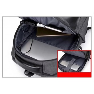 DeTech Batoh pro notebook Power Backpack BP-12, 15.6", šedá