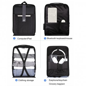 DeTech Batoh pro notebook Power Backpack BP-25, 15.6", černá