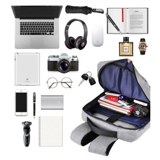 DeTech Batoh pro notebook Power Backpack BP-04, 15.6", šedá
