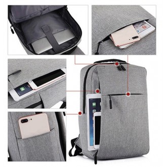 DeTech Batoh pro notebook Power Backpack BP-02, 15.6", šedá