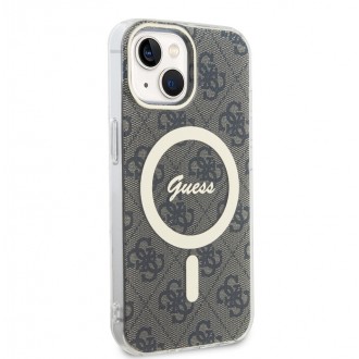 Guess IML 4G MagSafe Zadní Kryt pro iPhone 15 Hnědý
