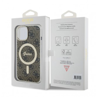 Guess IML 4G MagSafe Zadní Kryt pro iPhone 15 Hnědý