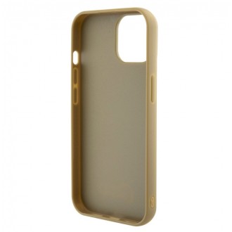 Guess PU Square Mirror Script Logo Zadní Kryt pro iPhone 15 Zlatý