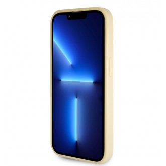 Guess PU Fixed Glitter 4G Metal Logo Zadní Kryt pro iPhone 15 Pro Max Zlatý