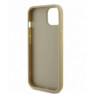 Guess PU Perforated 4G Glitter Metal Logo Zadní Kryt pro iPhone 15 Zlatý
