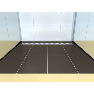 Spádová lišta Havos do sprchového koutu levá, nerez komaxit černá, délka 120 cm, výška 12,5 mm SPNRZK12120LC