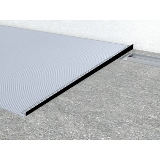 Spádová lišta Havos do sprchového koutu levá, nerez komaxit černá, délka 120 cm, výška 12,5 mm SPNRZK12120LC