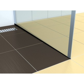 Spádová lišta Havos do sprchového koutu pravá, nerez komaxit černá, délka 150 cm, výška 10 mm SPNRZK10150PC
