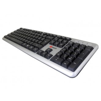 C-TECH klávesnice KB-102 USB slim - stříbrná