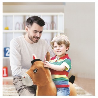 Nafukovací plyšový skákací kůň