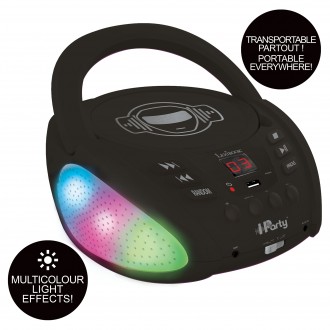 Přenosný Bluetooth CD přehrávač iParty se světelnými efekty