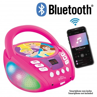 Přenosný Bluetooth CD přehrávač Disney Princess se světelnými efekty