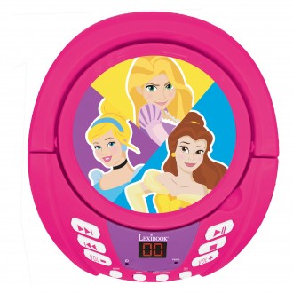 Přenosný Bluetooth CD přehrávač Disney Princess se světelnými efekty