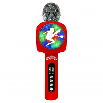 Bezdrátový karaoke mikrofon Kouzelná Beruška s vestavěným reproduktorem a světelnými efekty