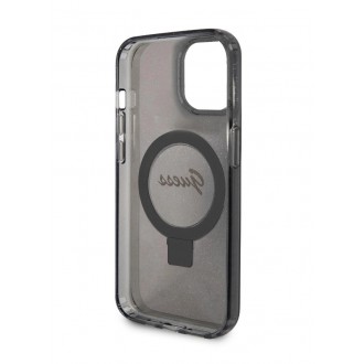 Guess IML Ring Stand Glitter MagSafe Zadní Kryt pro iPhone 15, hnědá