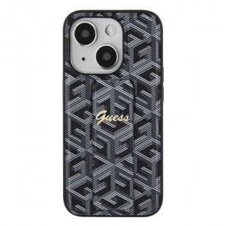 Guess PU Grip Stand G Cube Zadní Kryt pro iPhone 15, hnědá