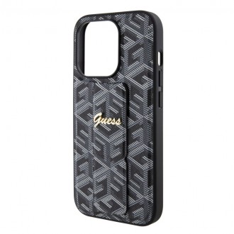 Guess PU Grip Stand G Cube Zadní Kryt pro iPhone 15, hnědá