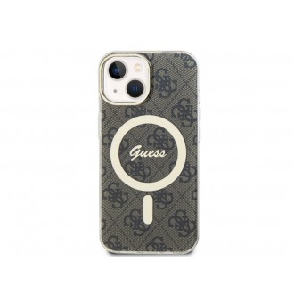 Guess IML 4G Printed Crossbody Zadní Kryt pro iPhone 15, hnědá