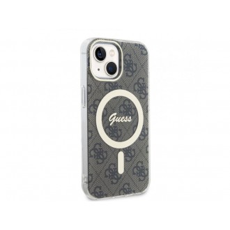 Guess IML 4G Printed Crossbody Zadní Kryt pro iPhone 15, hnědá