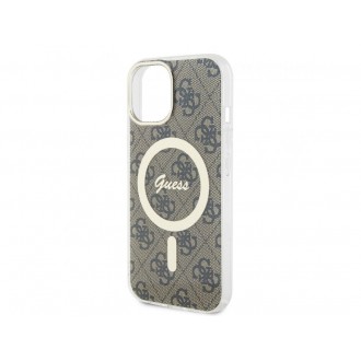 Guess IML 4G Printed Crossbody Zadní Kryt pro iPhone 15, hnědá