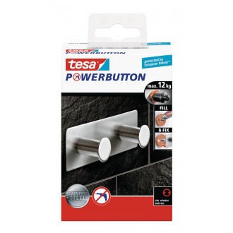 Dvojháček Tesa Powerbutton nerez 59333-00000-00