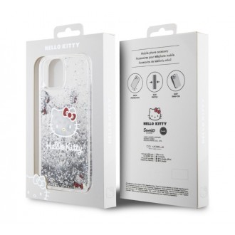 Hello Kitty Liquid Glitter Electroplating Head Logo Zadní Kryt pro iPhone 12/12 Pro, průhledná