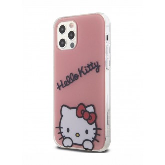 Hello Kitty IML Daydreaming Logo Zadní Kryt pro iPhone 12/12 Pro, růžová