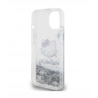 Hello Kitty Liquid Glitter Electroplating Head Logo Zadní Kryt pro iPhone 13, průhledná