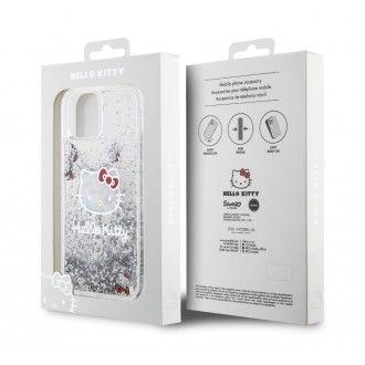 Hello Kitty Liquid Glitter Electroplating Head Logo Zadní Kryt pro iPhone 13, průhledná