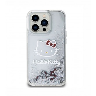 Hello Kitty Liquid Glitter Electroplating Head Logo Zadní Kryt pro iPhone 13 Pro, průhledná