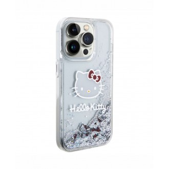 Hello Kitty Liquid Glitter Electroplating Head Logo Zadní Kryt pro iPhone 13 Pro, průhledná