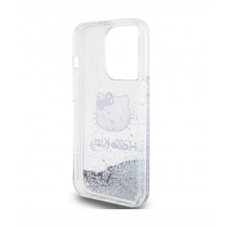 Hello Kitty Liquid Glitter Electroplating Head Logo Zadní Kryt pro iPhone 13 Pro, průhledná