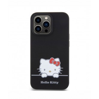 Hello Kitty Liquid Silicone Daydreaming Logo Zadní Kryt pro iPhone 13 Pro, černá