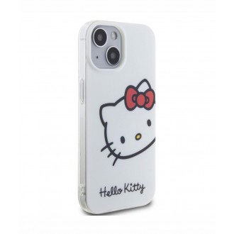Hello Kitty IML Head Logo Zadní Kryt pro iPhone 15, bílá