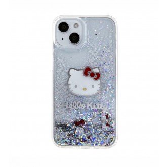 Hello Kitty Liquid Glitter Electroplating Head Logo Zadní Kryt pro iPhone 15, průhledná