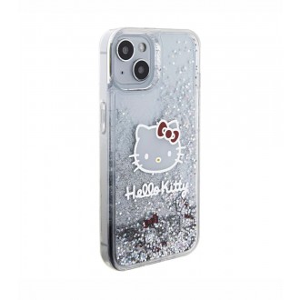 Hello Kitty Liquid Glitter Electroplating Head Logo Zadní Kryt pro iPhone 15, průhledná