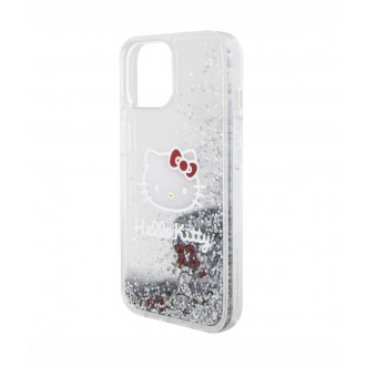 Hello Kitty Liquid Glitter Electroplating Head Logo Zadní Kryt pro iPhone 15, průhledná