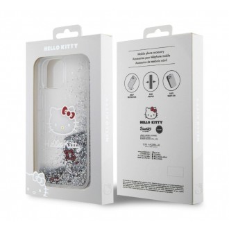 Hello Kitty Liquid Glitter Electroplating Head Logo Zadní Kryt pro iPhone 15, průhledná