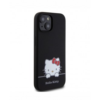 Hello Kitty Liquid Silicone Daydreaming Logo Zadní Kryt pro iPhone 15, černá