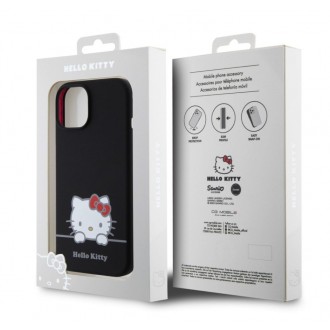 Hello Kitty Liquid Silicone Daydreaming Logo Zadní Kryt pro iPhone 15, černá