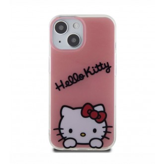 Hello Kitty IML Daydreaming Logo Zadní Kryt pro iPhone 15, růžová